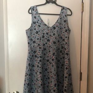 Torrid plus size floral blue dress